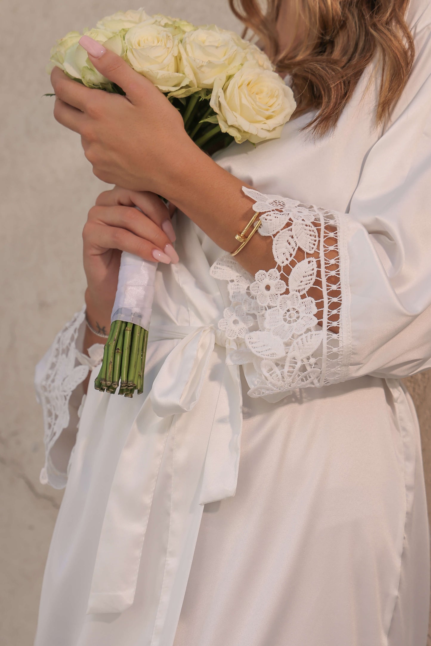 Lace Satin Bridal Robes - Get Spliced