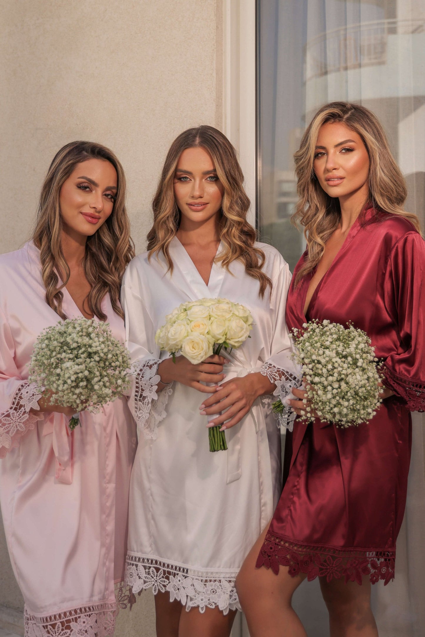 Lace Satin Bridal Robes - Get Spliced