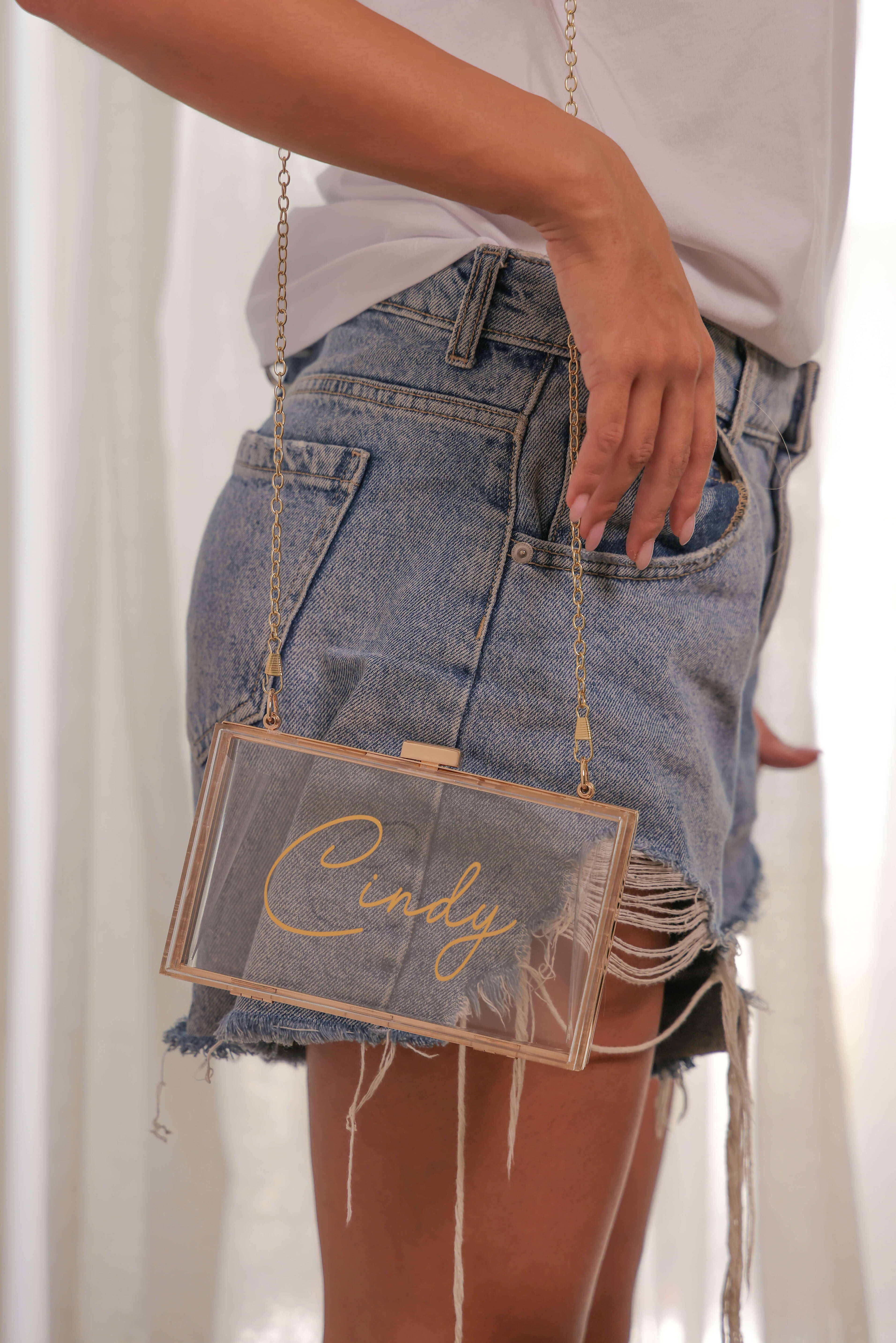 Clear plastic clutch bag fashion