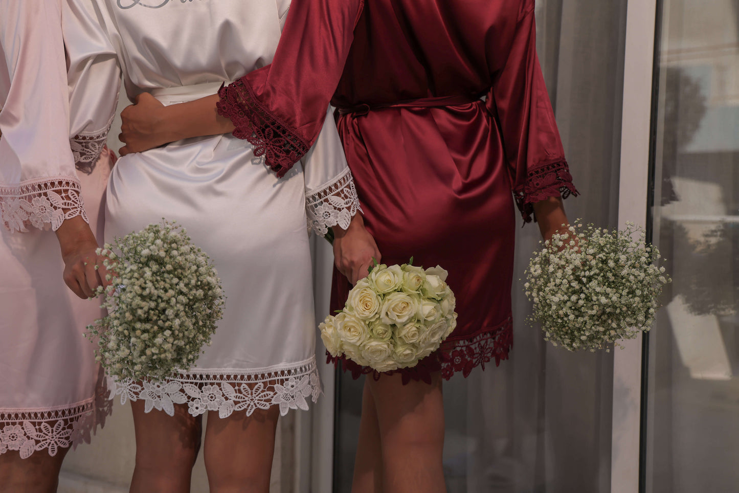 Lace Satin Bridal Robes - Get Spliced