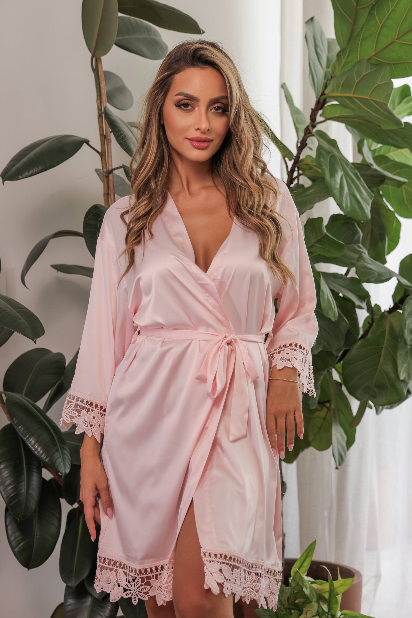 Lace Satin Bridal Robes - Get Spliced