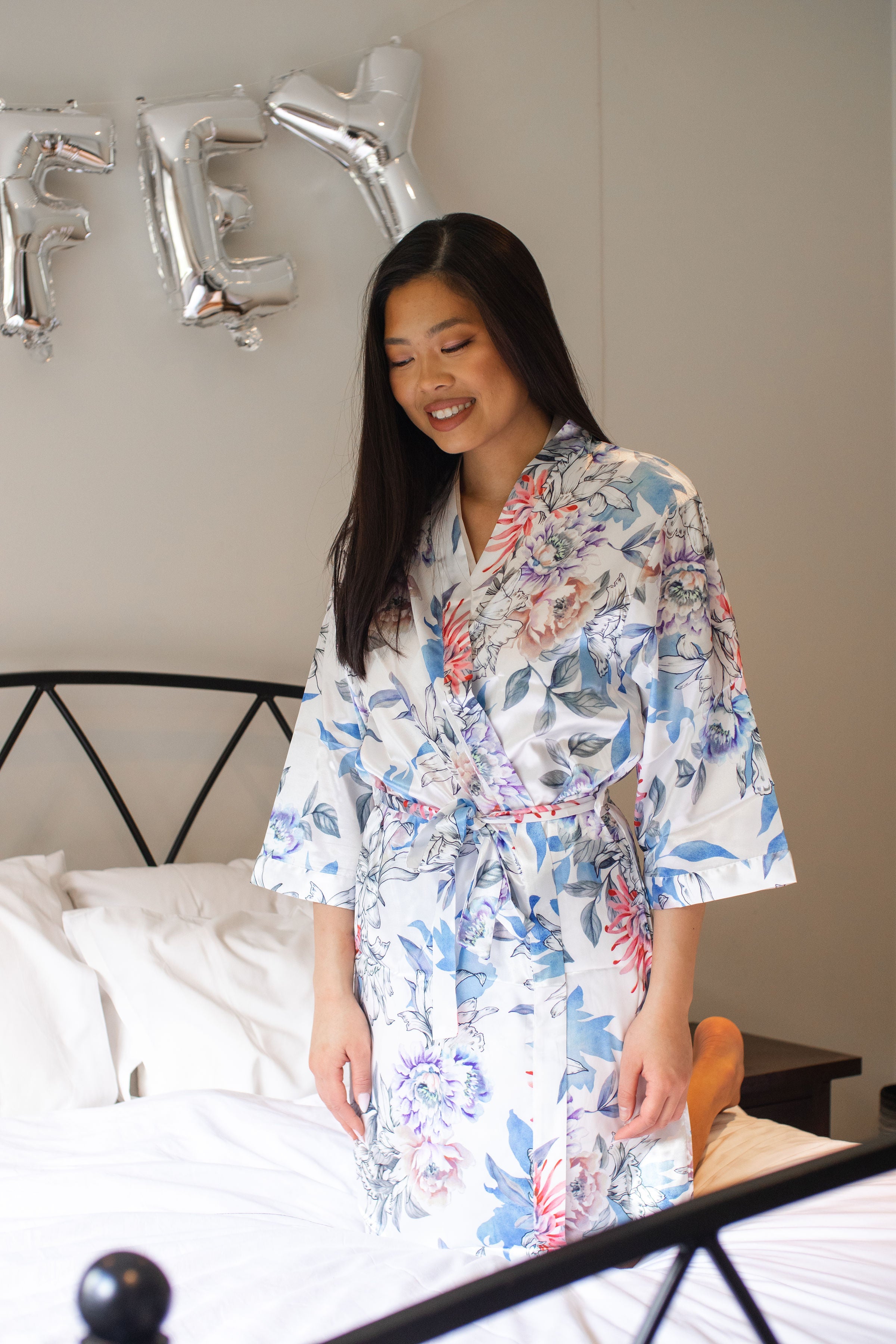 Floral bride clearance robe